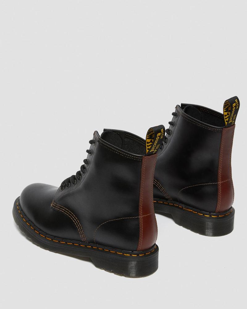 Men's Dr Martens 1460 Men's Abruzzo Leather Lace Up Boots Black / Brown | AU 517HAP